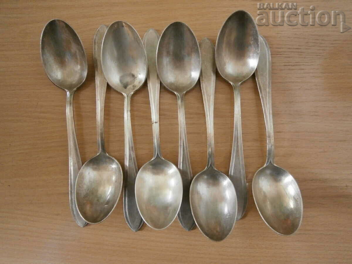 lot SANDRIK A. S. retro vintage linguri placate cu argint gros - 6 lot SANDRIK A. S. retro vintage linguri placate cu argint gros - 6
