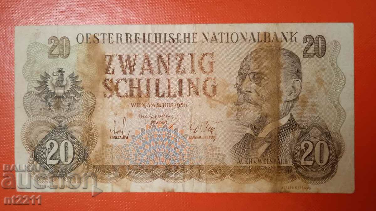 Банкнота 20 шилинга Австрия