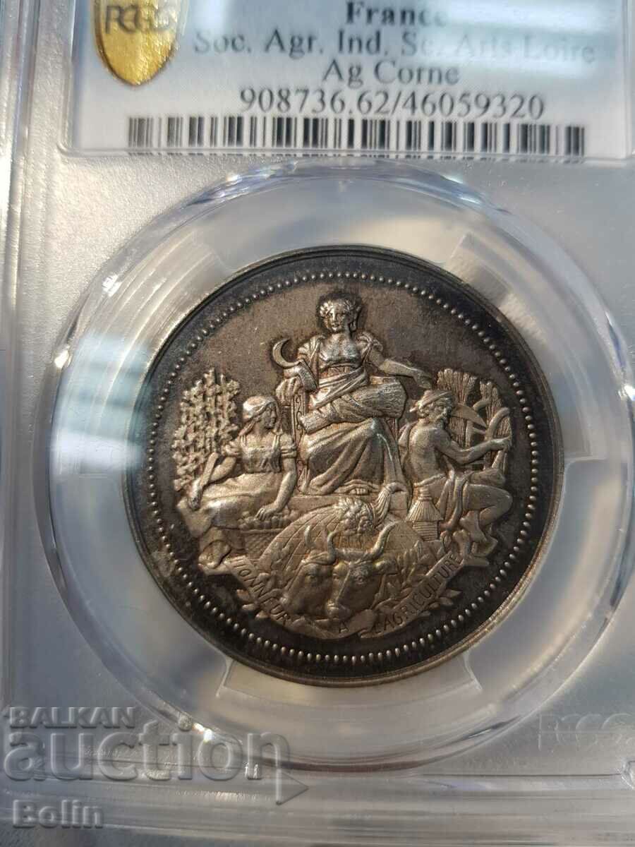 Silver French Table Medal 1880 MS62 with price 360.00 BGN | € 184.07 Silver French Table Medal 1880 MS62 with price 360.00 BGN | € 184.07