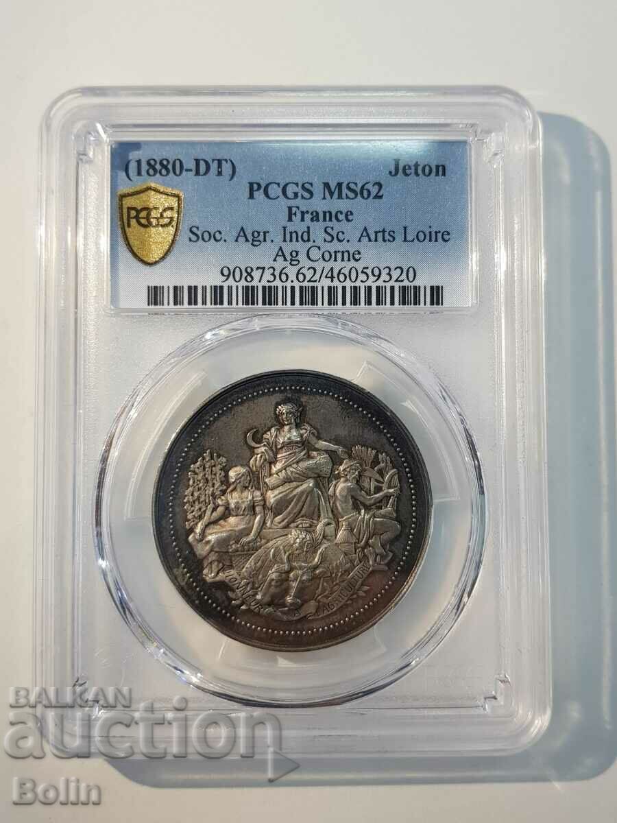 Delivery of Silver French Table Medal 1880 MS62 Delivery of Silver French Table Medal 1880 MS62