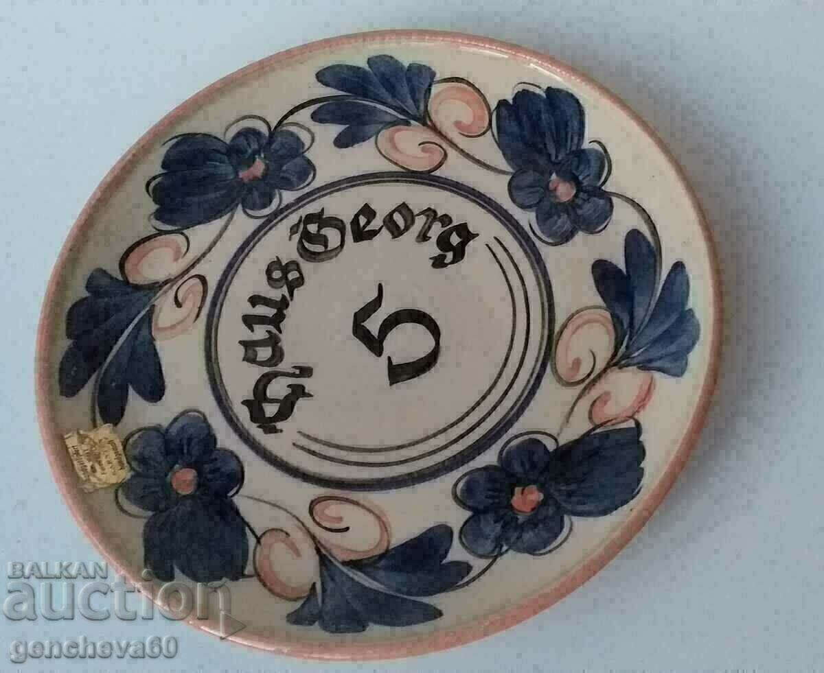 Hand-decorated large plate for wall/print with price 12.00 BGN | € 6.14 Hand-decorated large plate for wall/print with price 12.00 BGN | € 6.14