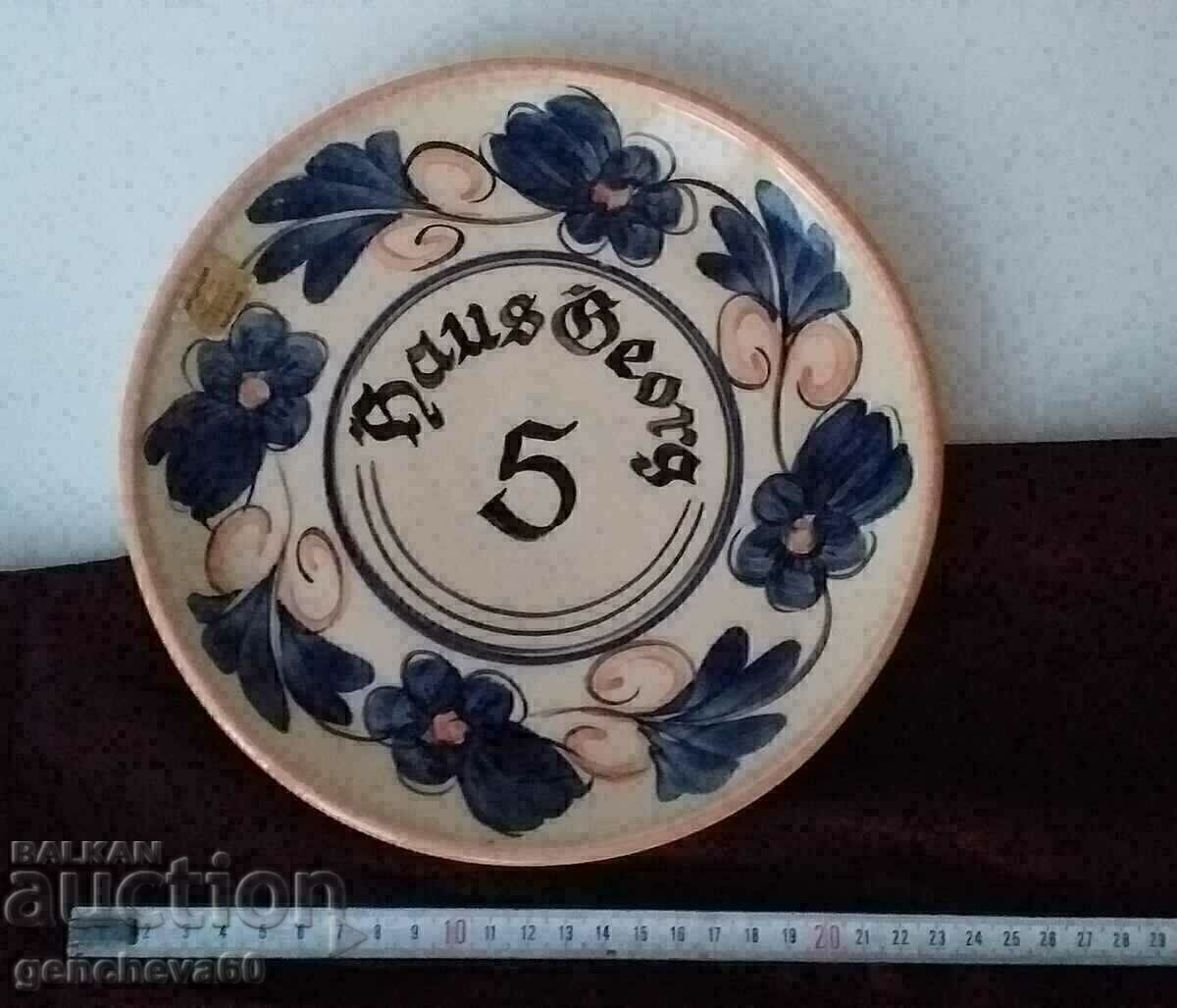 Hand-decorated large plate for wall/print Hand-decorated large plate for wall/print