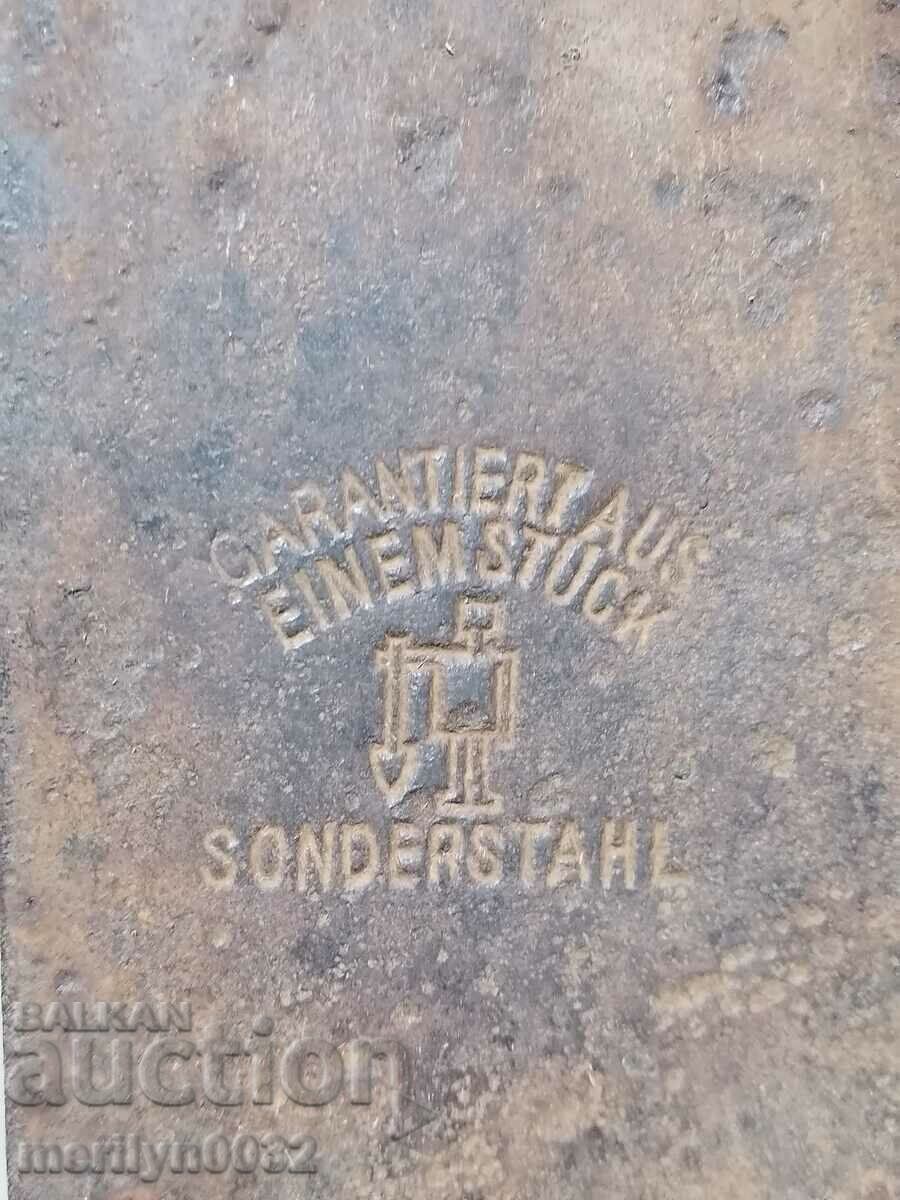 Παράδοση Παλαιό ευθύ φτυάρι στρατού, σφυρήλατο σίδερο Παράδοση Παλαιό ευθύ φτυάρι στρατού, σφυρήλατο σίδερο