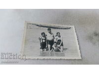 Photo Sofia A boy and two girls in the river Iskar 1940