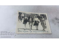 Photo Plovdiv Four young women on the way to the Parliament 1944