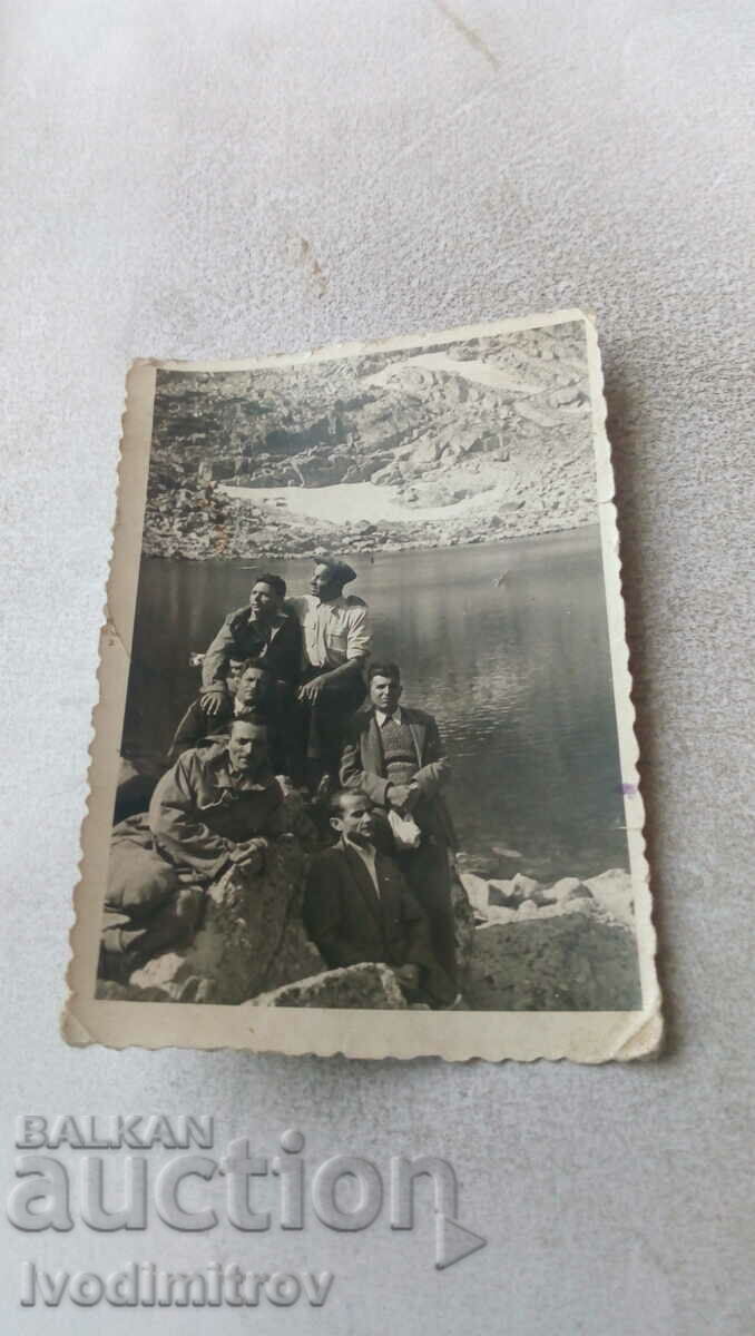 Photo Rila Six men by one of the lakes