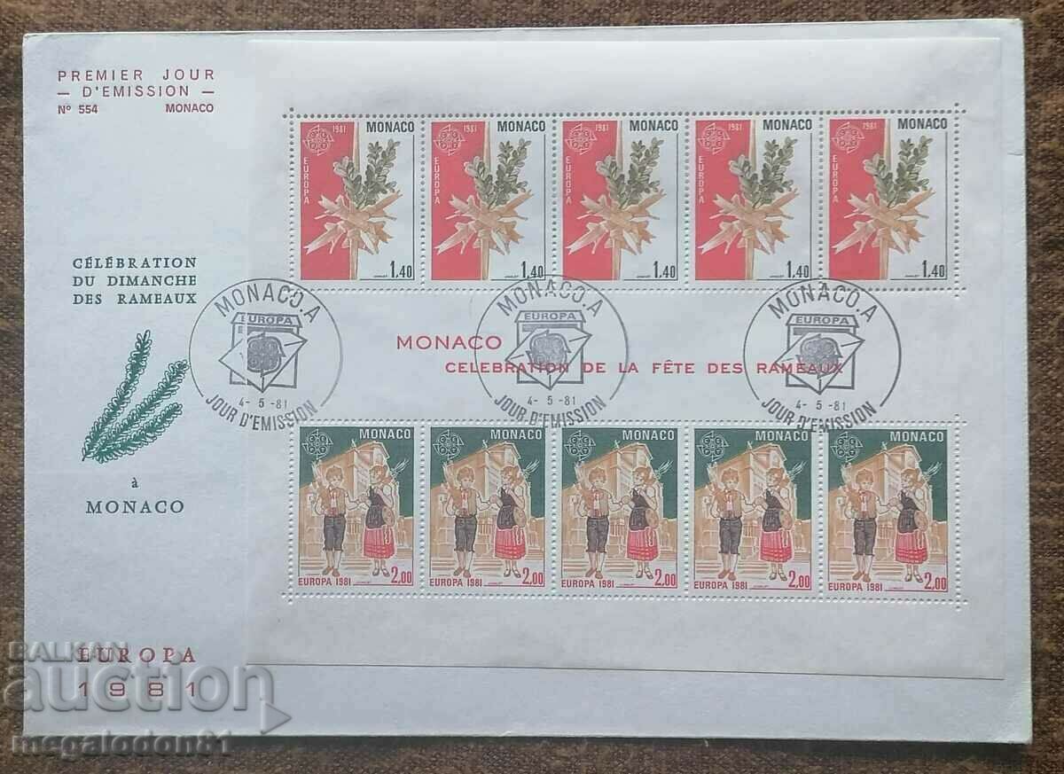 Монако - първодневен плик, Europa Cept 1981г.