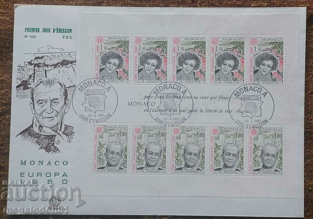 Monaco - Europe CEPT 1980, first day envelope