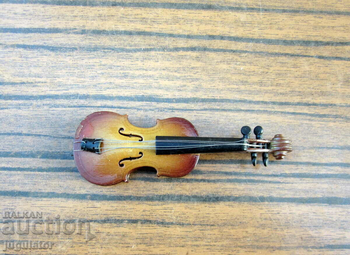 instrument muzical vioara mic din lemn in miniatura