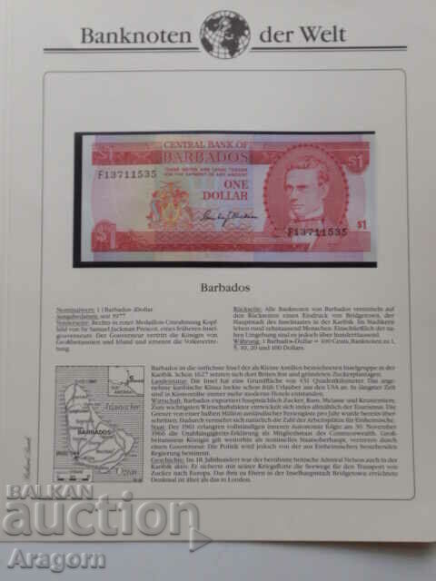 Barbados $1 1973; Barbados