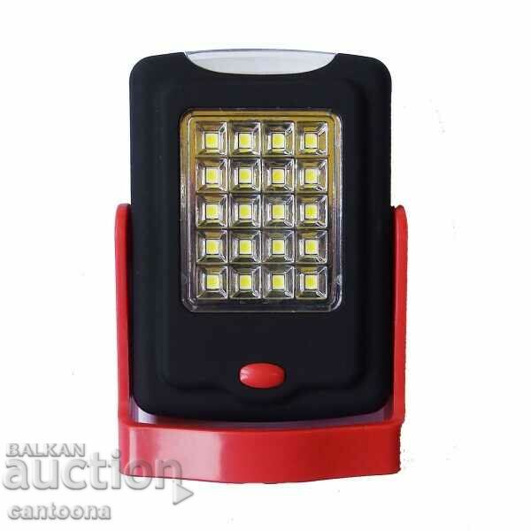 LED flashlight with magnet, hook and stand 20+3 LEDs