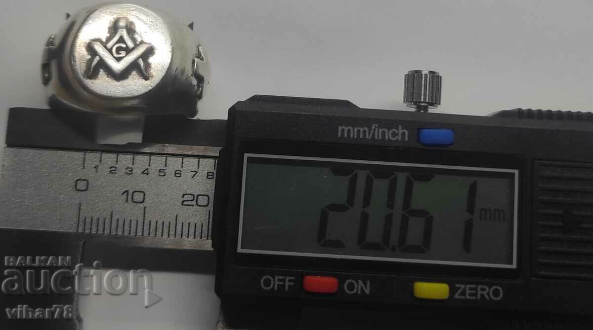 Solid Silver Masonic Ring - 5