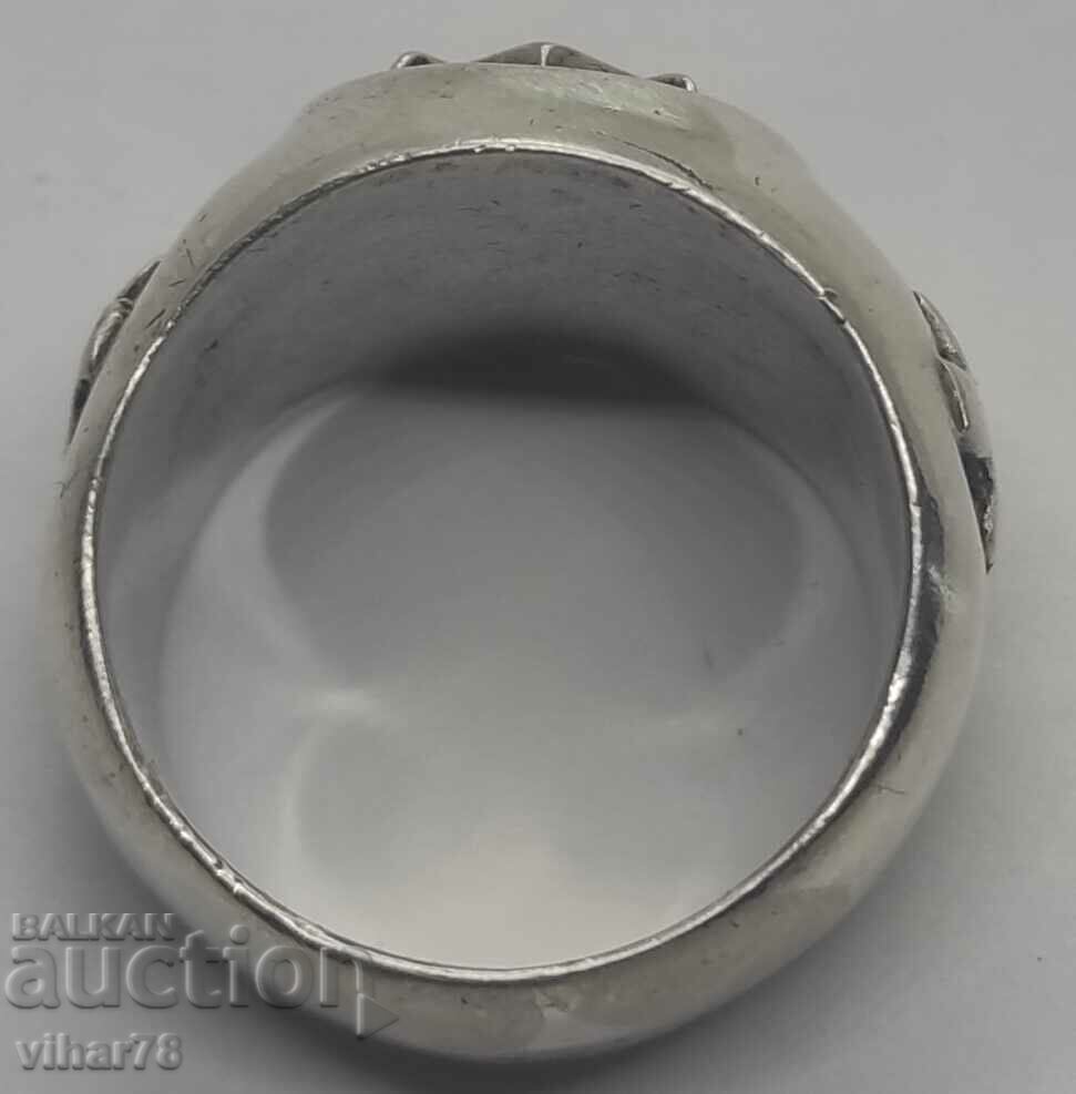 Solid Silver Masonic Ring - 7