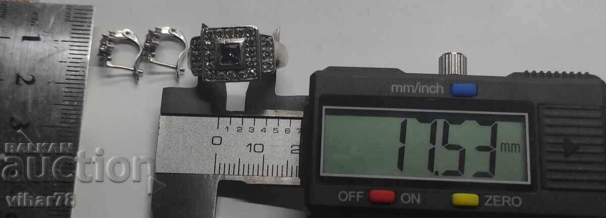 Silver ring with earrings - 5