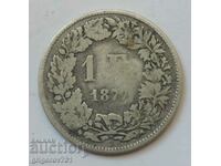 1 франк сребро Швейцария 1877 B -  сребърна монета