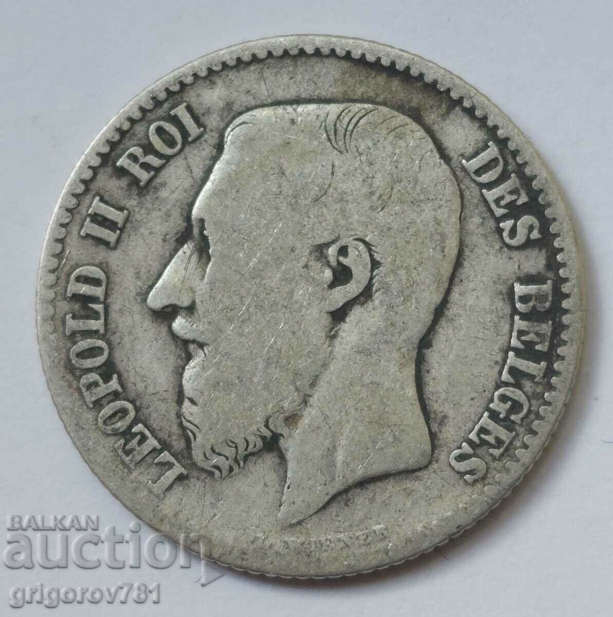1 франк сребро Белгия 1867 -  сребърна монета №60
