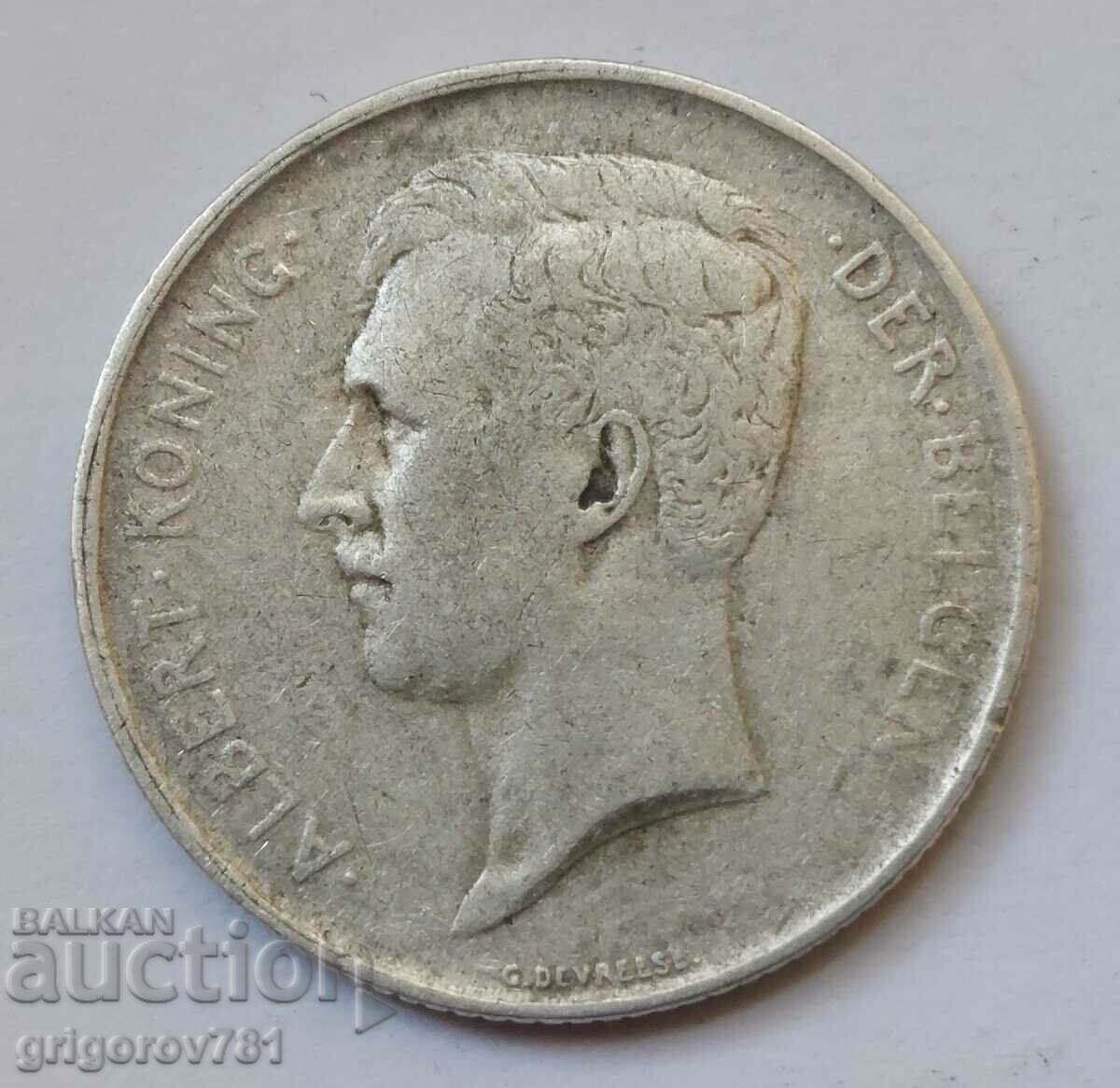1 franc silver Belgium 1910 - silver coin #62