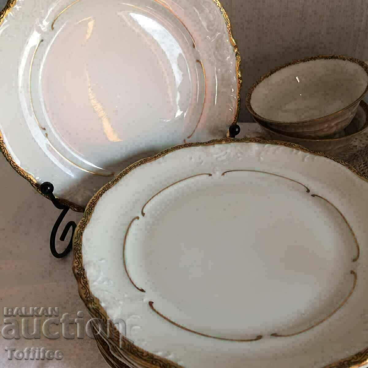 Baroque dessert plates 8 pcs, 17 cm, by KRM, Vintage Poland Baroque dessert plates 8 pcs, 17 cm, by KRM, Vintage Poland