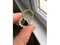 Old vintage zirconia brooch