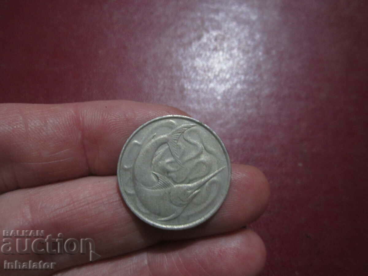 Сингапур 20 цента 1980 год риба МЕЧ