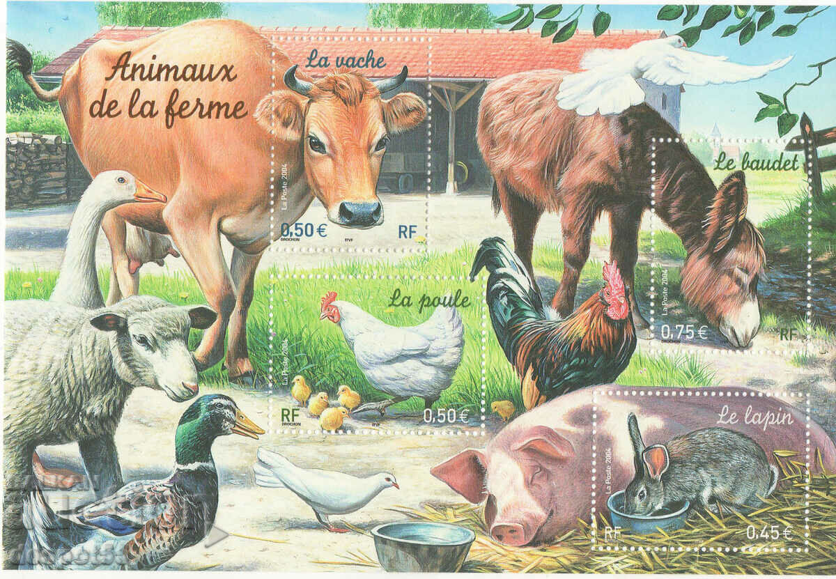 2004. France. Farm animals. Block.