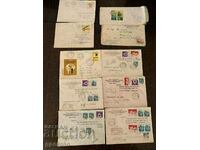 Traveled envelopes-Poland+Romania-10 pieces