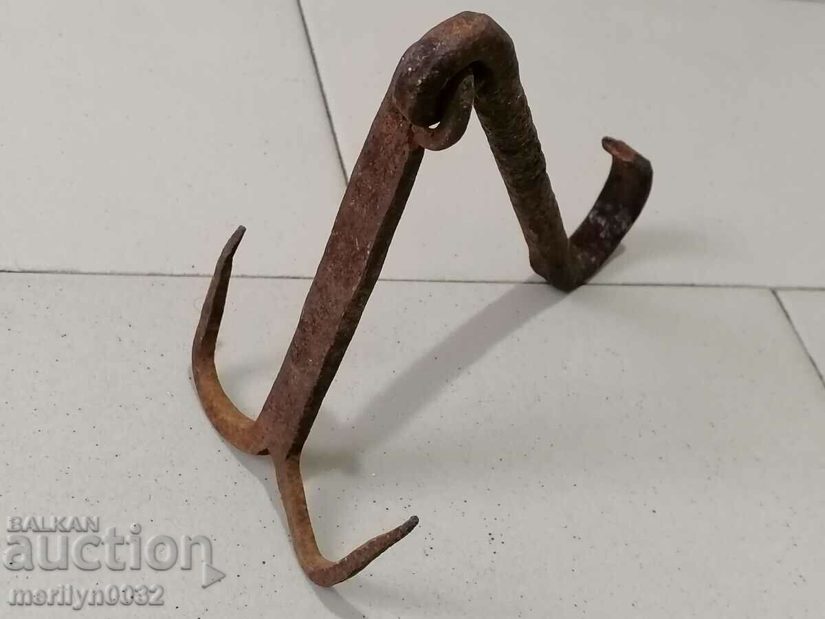 An old forged scraping hook, double twin with price 39.00 BGN | € 19.94 An old forged scraping hook, double twin with price 39.00 BGN | € 19.94