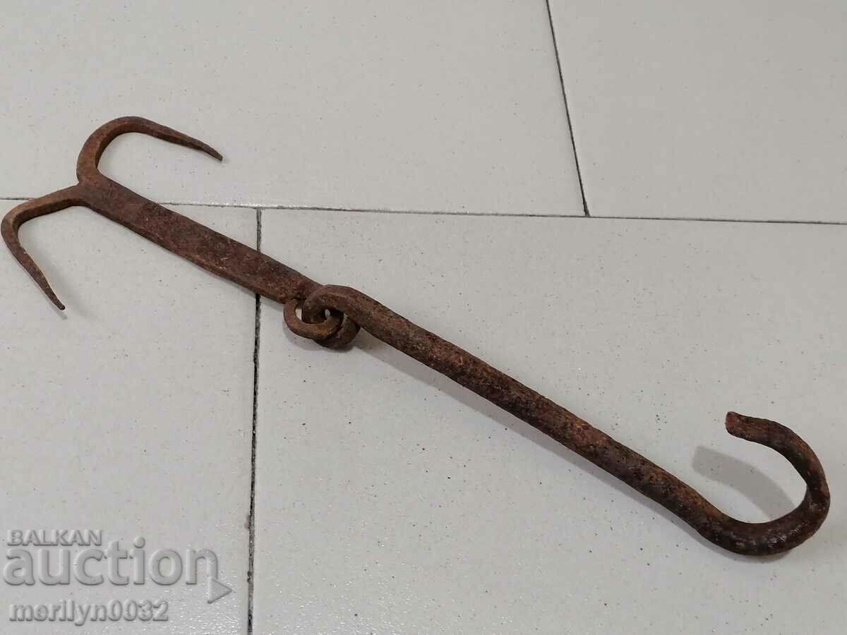 Delivery of An old forged scraping hook, double twin Delivery of An old forged scraping hook, double twin
