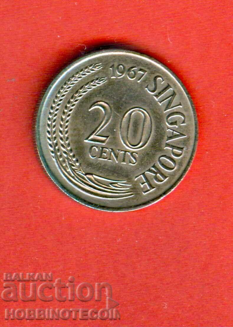 SINGAPORE SINGAPORE - numărul 20 Cent - numărul 1967 NOU UNC