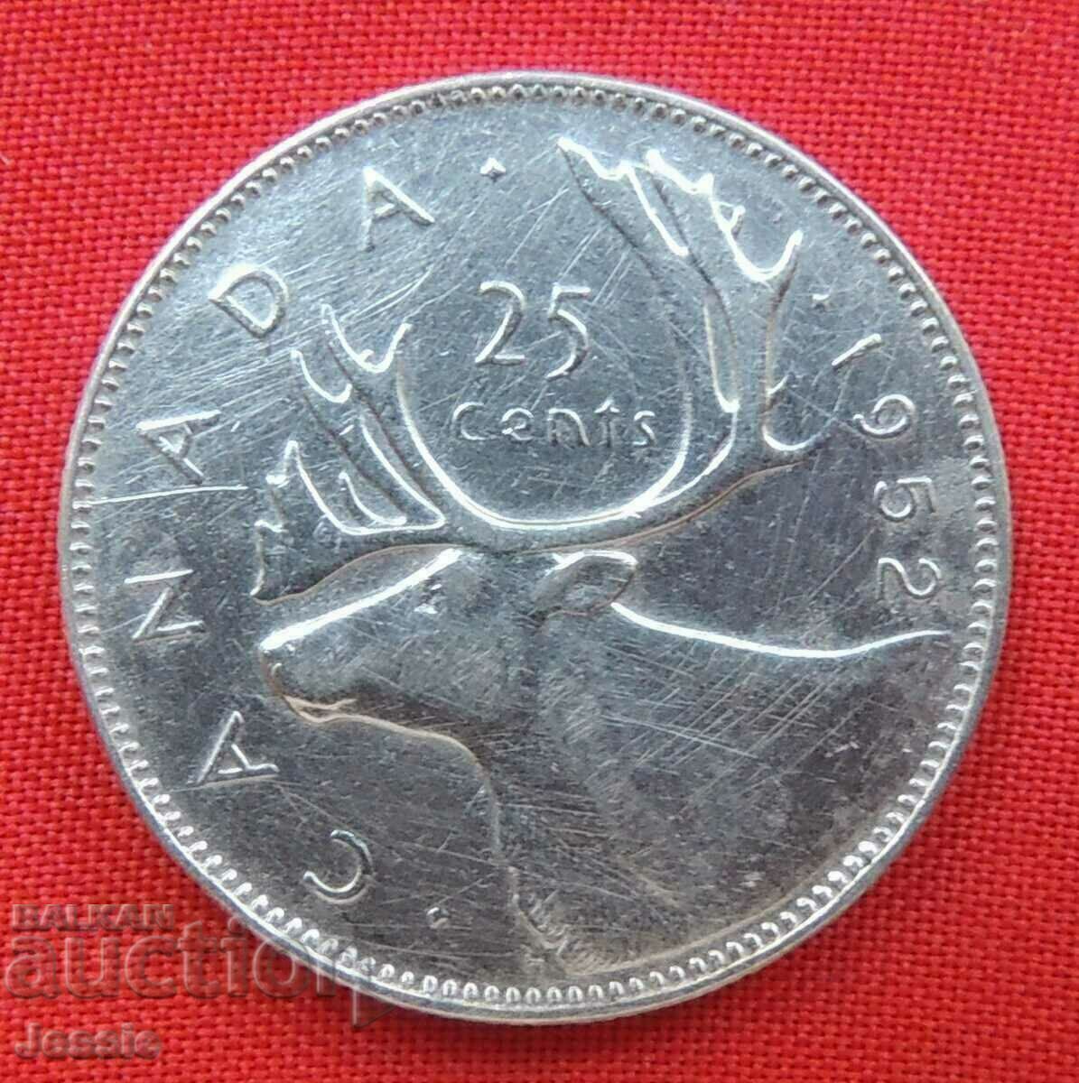 25 cents 1952 Canada