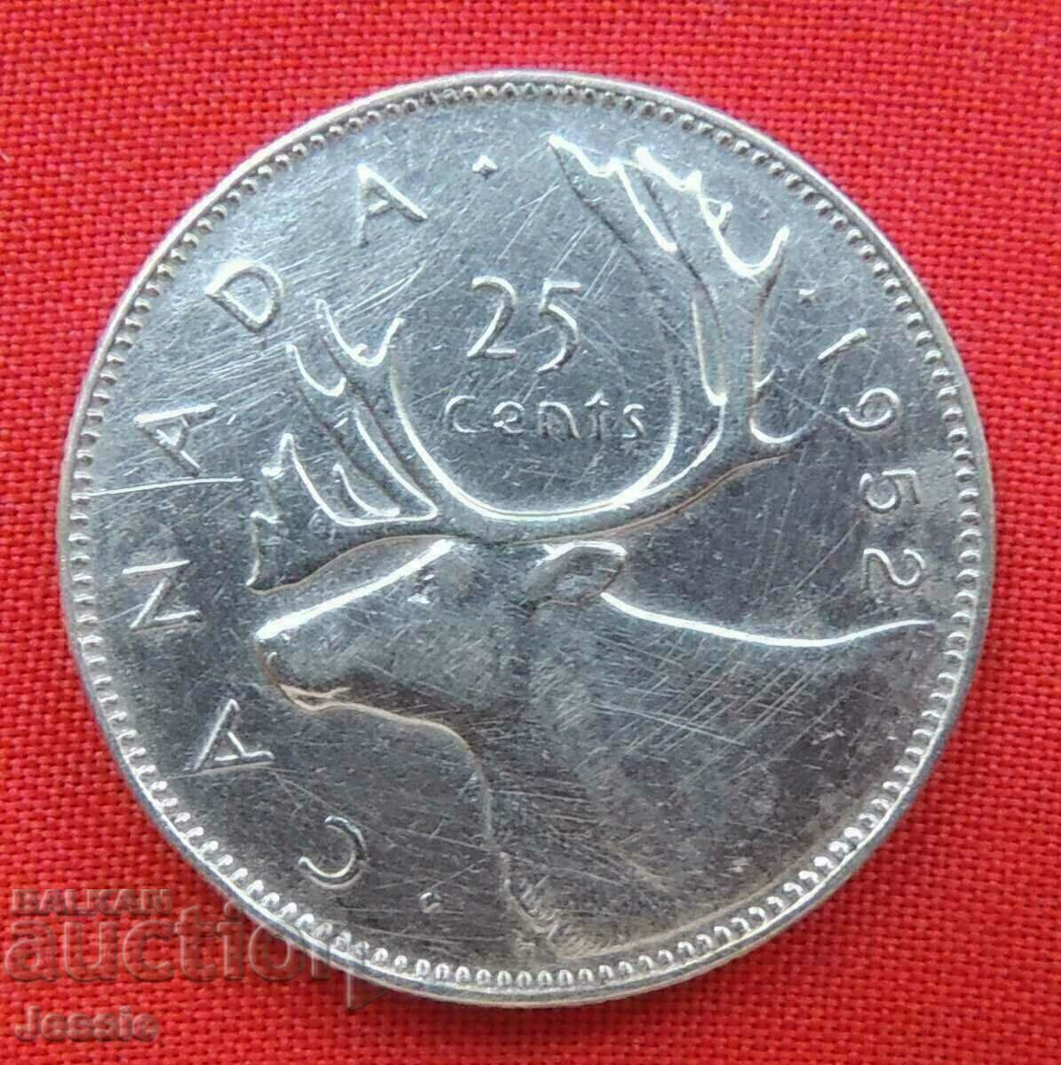 25 σεντς 1952 Καναδάς 25 σεντς 1952 Καναδάς