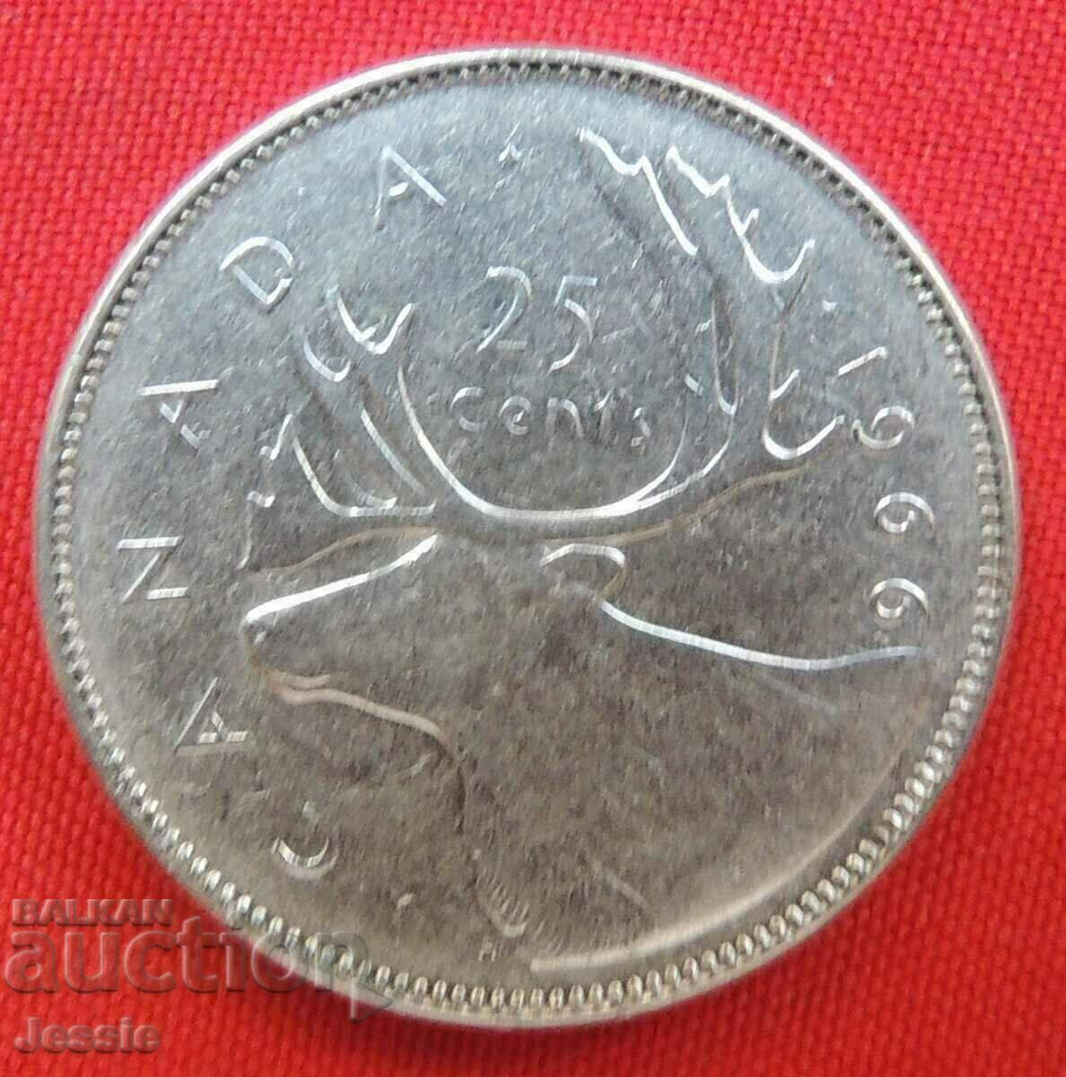 25 cents 1966 Canada