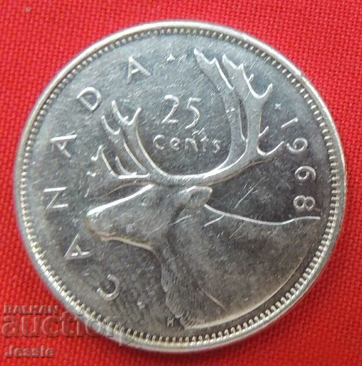 25 cents 1968 Canada