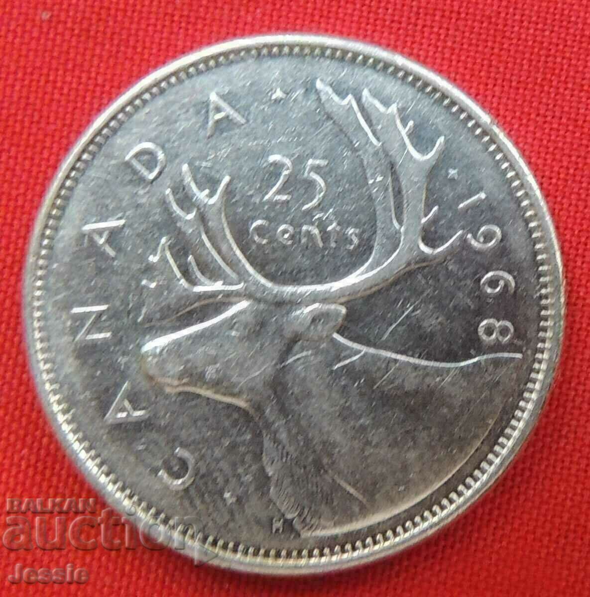 25 cents 1968 Canada 25 cents 1968 Canada