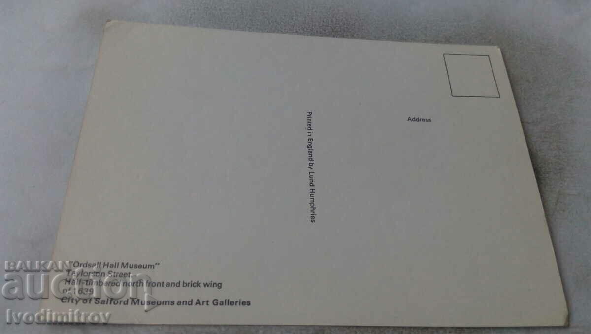 P K Ordsall Hall Museum Taylorson Street with price 0.65 BGN | € 0.33 P K Ordsall Hall Museum Taylorson Street with price 0.65 BGN | € 0.33