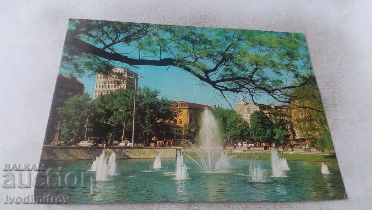 Пощенска картичка София Паркът на Свободата Езерото 1986