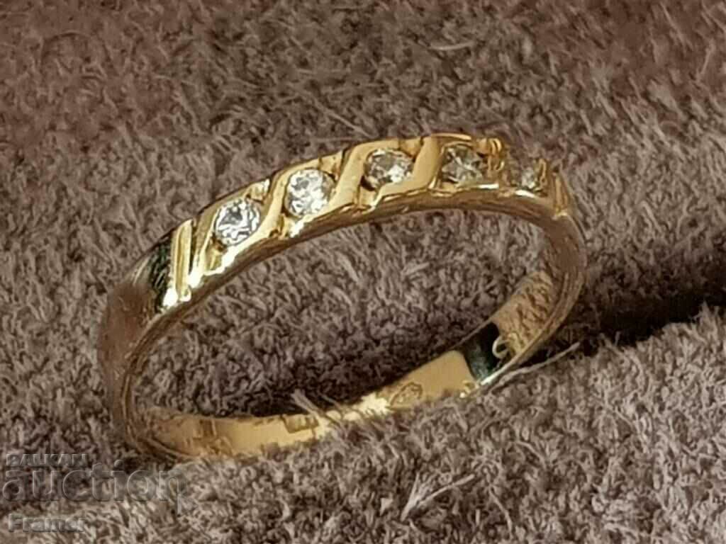 ΧΡΥΣΟΣ 14Κ Κομψό κομψό δαχτυλίδι με ΚΡΥΣΤΑΛΙΚΟ χρυσό