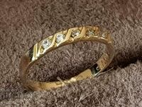 14K GOLD Stylish elegant ring with CRYSTAL gold