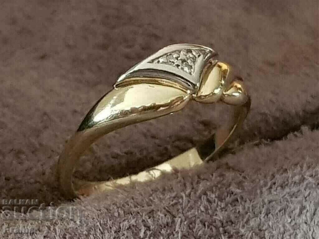 Stylish ring GOLD 14 carat diamonds DIAMONDS gold with price 580.00 BGN | € 296.55 Stylish ring GOLD 14 carat diamonds DIAMONDS gold with price 580.00 BGN | € 296.55