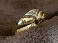 Стилен пръстен ЗЛАТЕН 14 карата диаманти БРИЛЯНТИ злато