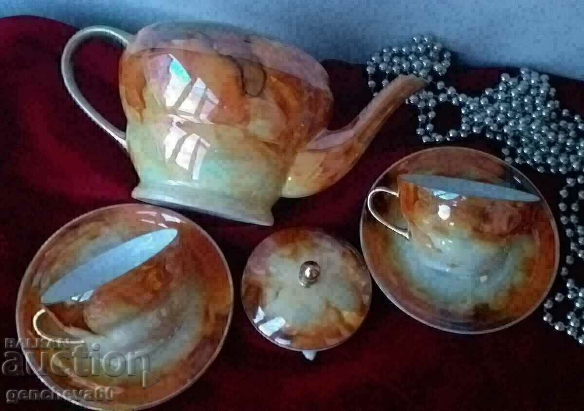 Marble vintage KMP porcelain/teapot, cups with price € 40.00 | 78.23 BGN Marble vintage KMP porcelain/teapot, cups with price € 40.00 | 78.23 BGN