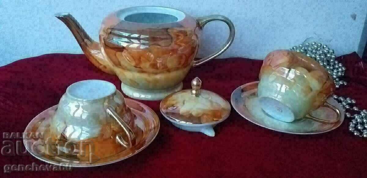Auction Marble vintage KMP porcelain/teapot, cups Auction Marble vintage KMP porcelain/teapot, cups