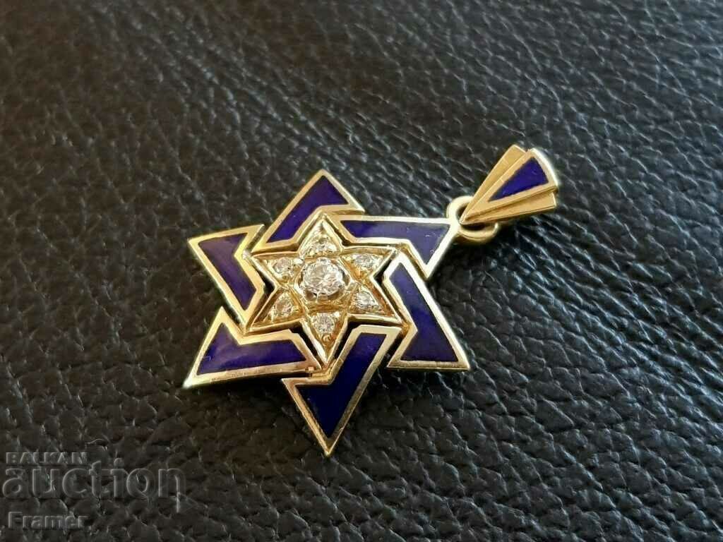 14K GOLD with DIAMONDS and enamel locket pendant gold - 5 14K GOLD with DIAMONDS and enamel locket pendant gold - 5