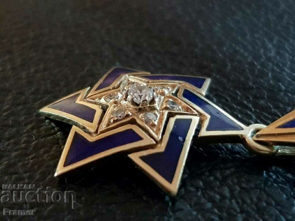 14K GOLD with DIAMONDS and enamel locket pendant gold - 6 14K GOLD with DIAMONDS and enamel locket pendant gold - 6