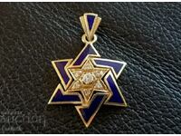 AUR 14K cu DIAMANTE și pandantiv medalion emailat din aur