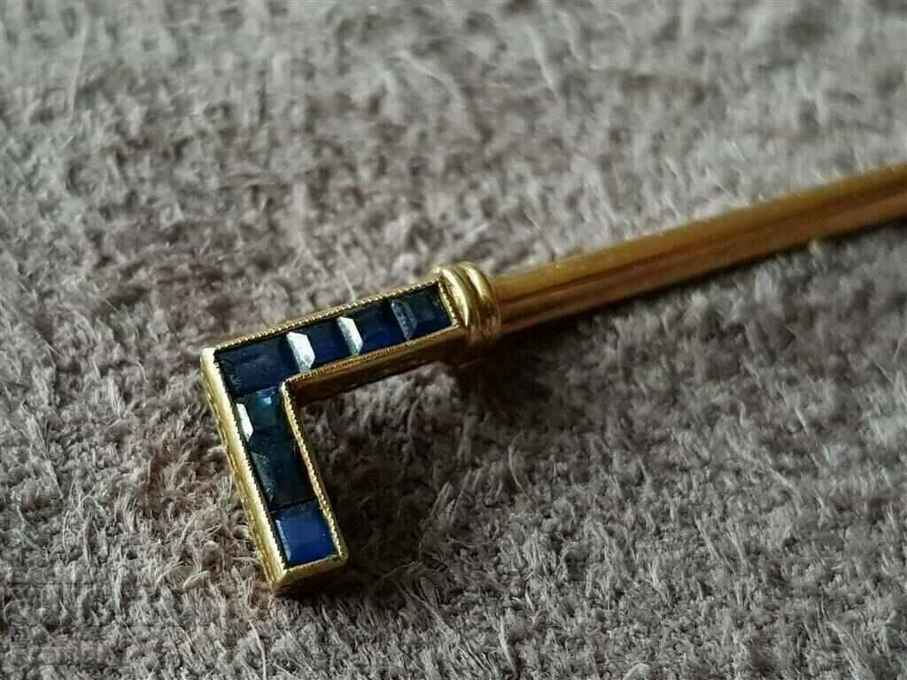 GOLD 18K SAPPHIRES GOLD Old France 19th century brooch with price 1000.00 BGN | € 511.29 GOLD 18K SAPPHIRES GOLD Old France 19th century brooch with price 1000.00 BGN | € 511.29