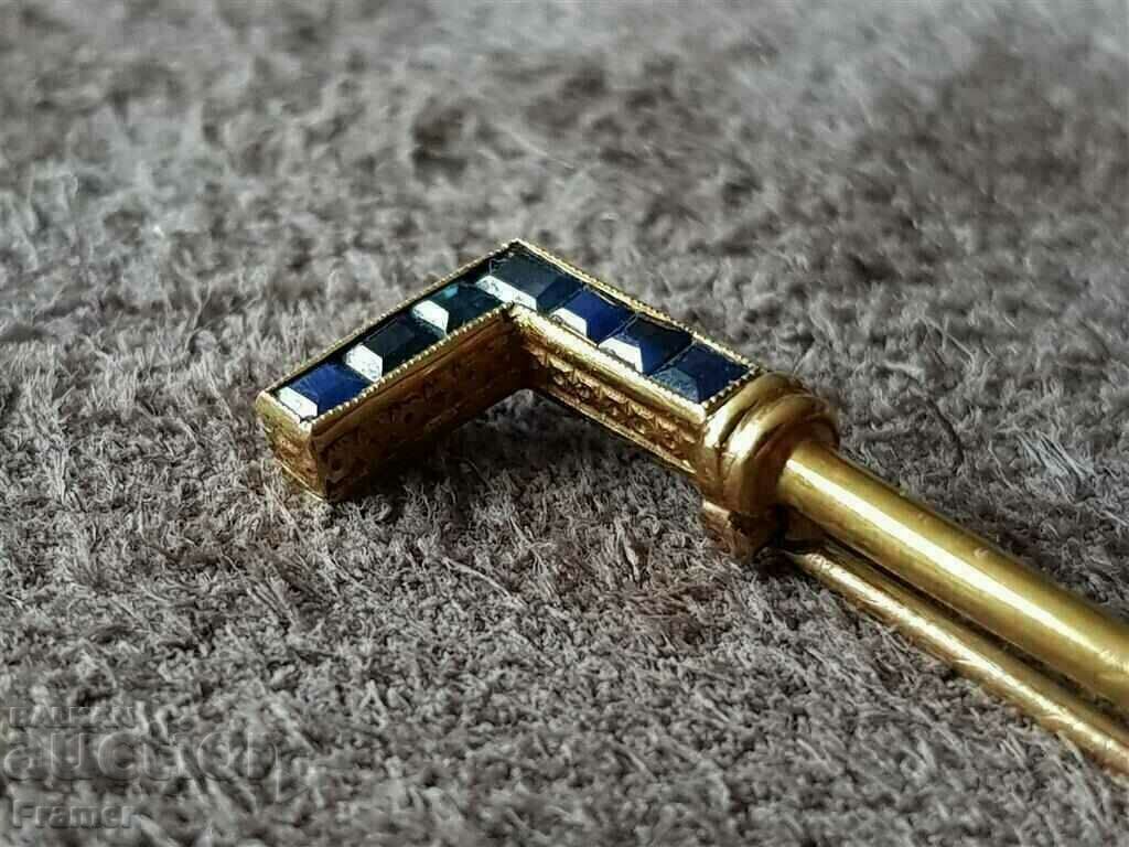 Auction GOLD 18K SAPPHIRES GOLD Old France 19th century brooch Auction GOLD 18K SAPPHIRES GOLD Old France 19th century brooch
