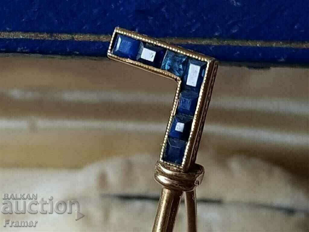 GOLD 18K SAPPHIRES GOLD Old France 19th century brooch - 5 GOLD 18K SAPPHIRES GOLD Old France 19th century brooch - 5