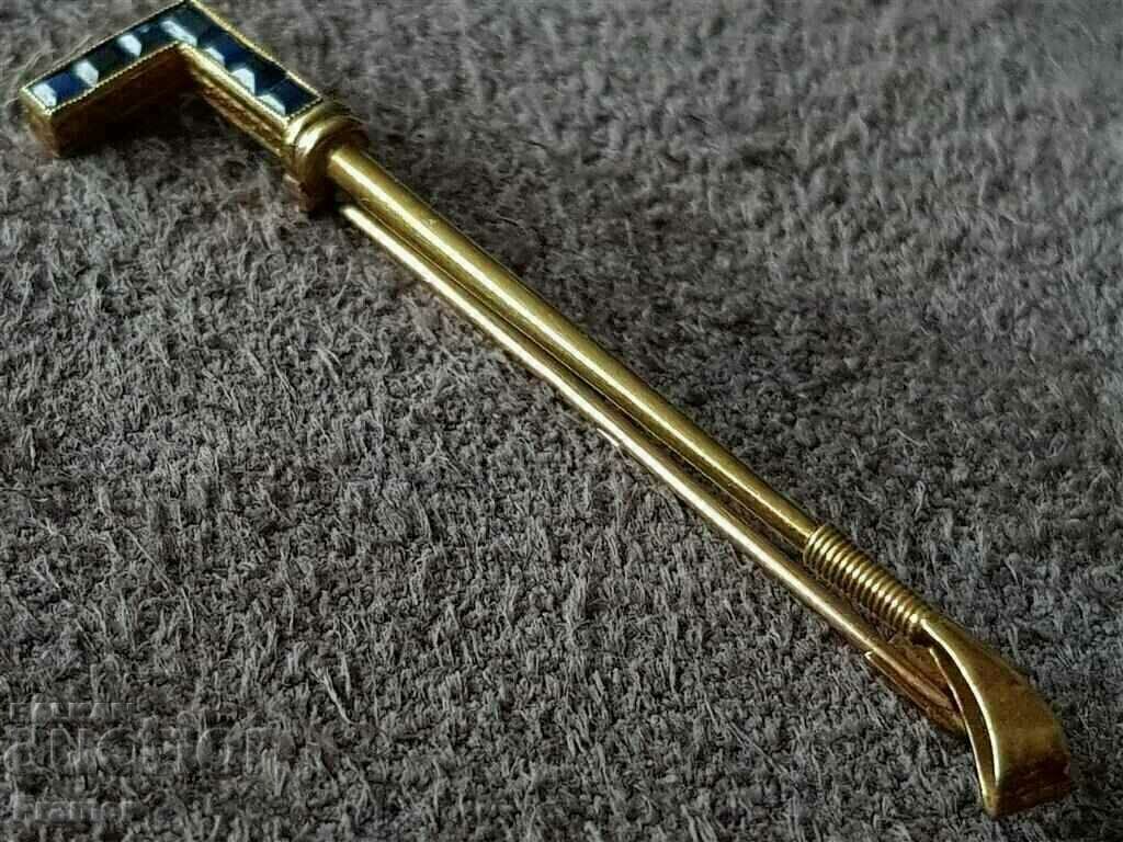 GOLD 18K SAPPHIRES GOLD Old France 19th century brooch GOLD 18K SAPPHIRES GOLD Old France 19th century brooch