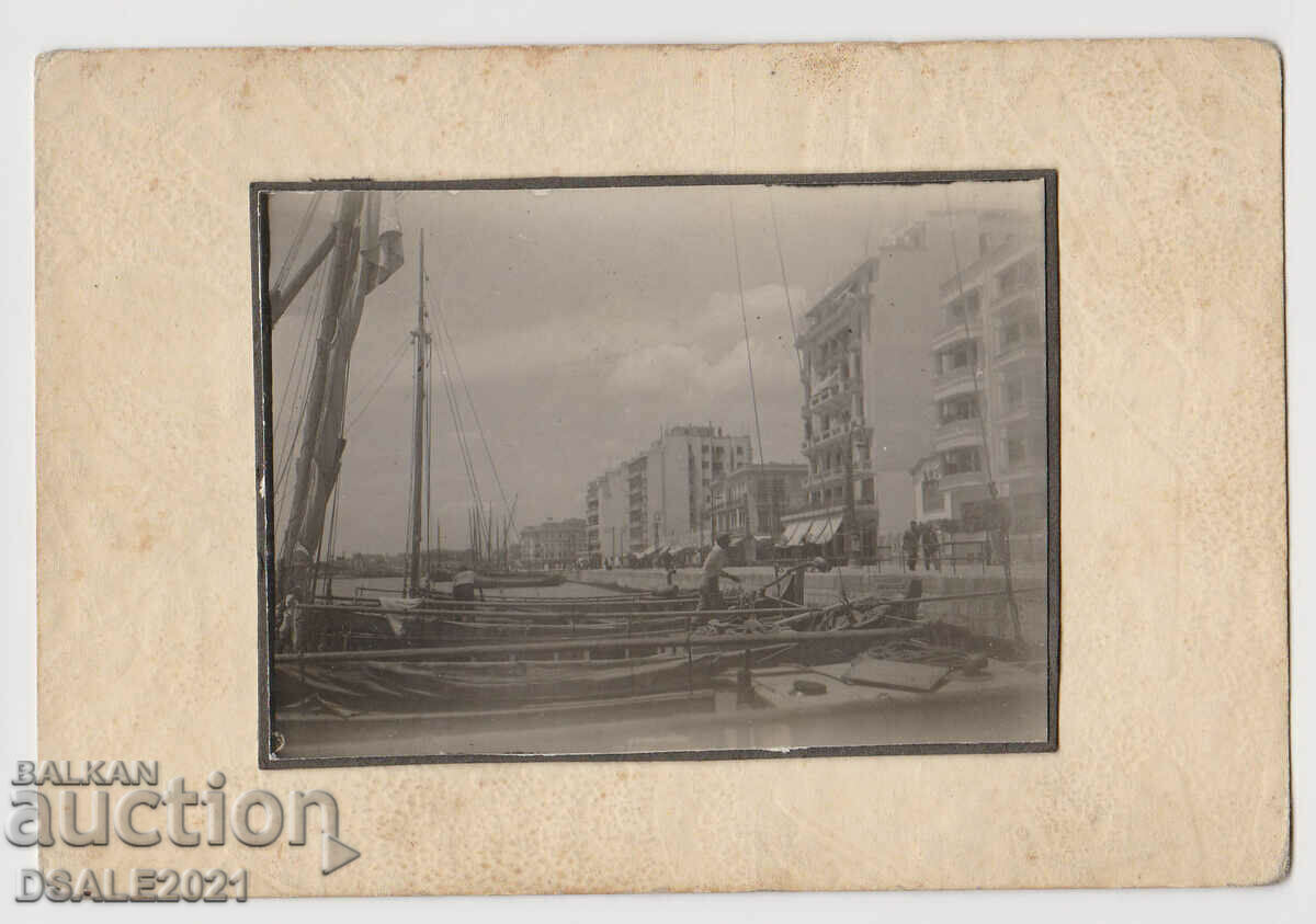 WWII-1944 Bulgaria occupation Greece THESSALONIKI port photo